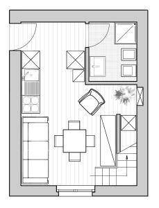 a floor plan of a room with a room at Il Nido in Lampedusa