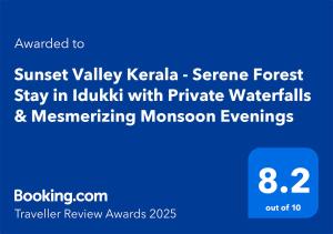 a screenshot of the suntrust valley keller keller serene forest stay in at Sunset Valley Kerala Pool Resort - Monsoon Forest Cottage Stay in Idukki with Private Waterfalls, Natural Streams & Breathtaking Views in Pīrmed