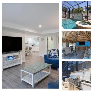 Gorgeous home with heated pool and spa steps to beach TV 또는 엔터테인먼트 센터