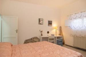 een slaapkamer met een bed en een bureau erin bij Fra i Cavalieri e i Miracoli a 2 passi da tutto in Pisa +22 foto's