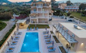 an aerial view of a villa with a swimming pool at Cinque Terre Gardenia in Zakynthos