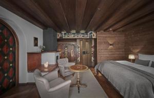 Katil atau katil-katil dalam bilik di Hotel Goldener Greif