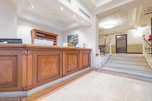 a view of the lobby of a waiting room at Just Hotel Saronno in Saronno