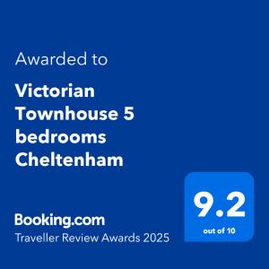 Chứng chỉ, giải thưởng, bảng hiệu hoặc các tài liệu khác trưng bày tại Victorian Townhouse 5 bedrooms Cheltenham