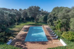 an overhead view of a swimming pool in a garden at Villa Eagle in Benalup Casas Viejas