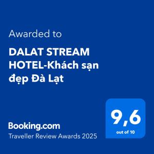 Certifikat, nagrada, znak ali drug dokument, ki je prikazan v nastanitvi DALAT STREAM HOTEL-Khách sạn đẹp Đà Lạt