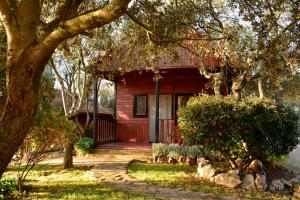 阿尔克萨尔Camping Alquézar的一条通往小红房子的小径