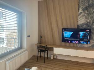 Televízia a/alebo spoločenská miestnosť v ubytovaní Apartment VAŇKOVKA