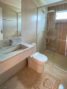 Koupelna v ubytování Lusobra Flats Maragogi
