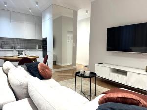 Televízia a/alebo spoločenská miestnosť v ubytovaní Odrzańska 17B Apartment - Self Check-In 20h