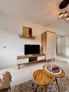 Kuchyň nebo kuchyňský kout v ubytování Apartament Alma