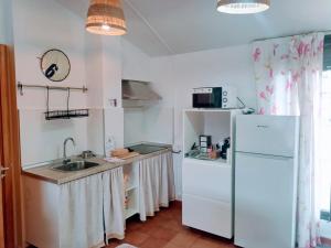 テルエルにあるLoft El Carmenのシンクと冷蔵庫付きのキッチン
