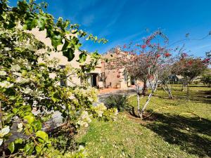 una casa con un jardín delante de ella en Chambre aux portes du désert I Agafay, en Wawizelt
