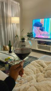TV a/nebo společenská místnost v ubytování Her Majesty's Self Catering Apartment