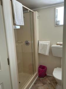 Admirals Lodge في بيكتون: حمام مع دش ومرحاض ومغسلة