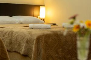 Ένα ή περισσότερα κρεβάτια σε δωμάτιο στο Hotel Chveni Ezo