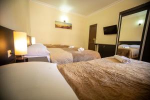 Ένα ή περισσότερα κρεβάτια σε δωμάτιο στο Hotel Chveni Ezo