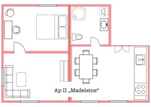 a schematic diagram of an apartment at Apartment Mona´s Home in Sankt Pankraz