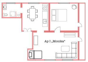a floor plan of a house at Apartment Mona´s Home in Sankt Pankraz