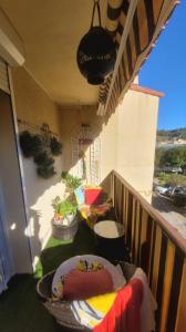 Balkón nebo terasa v ubytování Petit Nid douillet 50 m de la plage