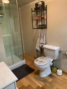Koupelna v ubytování Chambre au calme dans maison avec vue