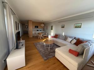 Televízia a/alebo spoločenská miestnosť v ubytovaní Apartments Cafe Hexe