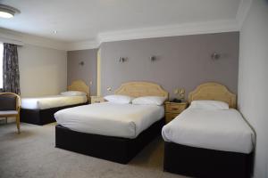 Uma cama ou camas num quarto em Hibernian Hotel & Leisure Centre