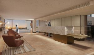 a rendering of a lobby with a table and chairs at Villa Dubrovnik in Dubrovnik