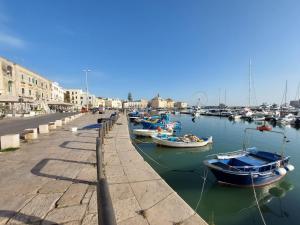 a group of boats are docked in a harbor at Bed and Breakfast il Pesciolino in Trani