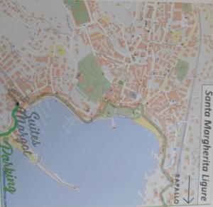 a map of a city with at Suites Margot in Santa Margherita Ligure