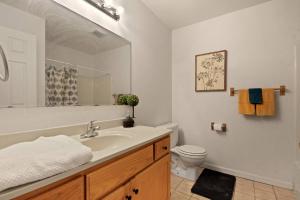 Un baño con lavabo, inodoro y espejo. en Spacious 4 Bed Great for Commuting Dogs Ok, en Columbia 20 fotos más