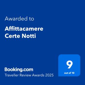 a blue sign with the text awarded to airlines entrance cafevent at Affittacamere Certe Notti in Sala Consilina