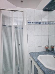 a bathroom with a shower and a sink at Maison familiale in Rueil-Malmaison