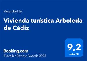 Certificato, attestato, insegna o altro documento esposto da Vivienda turística Arboleda de Cádiz
