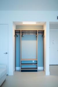 a room with a white curtain and a window at NEW Suite Downtown Miami - Amazing view 27th floor in Miami +27 photos