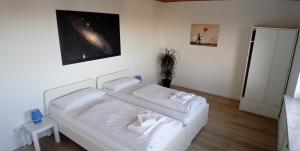 Ένα ή περισσότερα κρεβάτια σε δωμάτιο στο 3 Zimmer-Küche- Balkon-Parkplatz