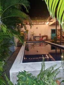 a swimming pool in the middle of a yard with plants at Kenith ALTO DEL ROSARIO HONDA in Honda