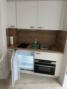 Kuchyň nebo kuchyňský kout v ubytování Gesundbrunnen Studio