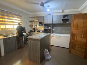 Un homme debout dans une cuisine avec un comptoir dans l'établissement Love at first sight, à Apenkwa