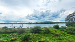 a view of a river with a cloudy sky at Sandpiper Villas Chobe in Kasane
