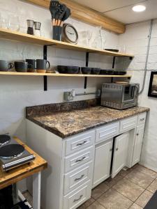 Cucina o angolo cottura di Trendy Craftsman Studio with Firepit and Laundry!