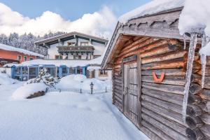 Pension Restaurant Dorfalm að vetri til