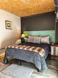 a bedroom with a large bed in a room at MY FLAT! Industrial 3 Bd with outdoor space! in Willmar