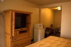 Kuchyň nebo kuchyňský kout v ubytování Juniper Motel Madras