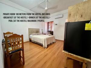 Katil atau katil-katil dalam bilik di Huitzilin Hostal