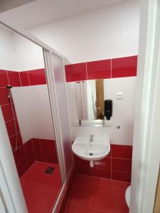 Koupelna v ubytování Hotel a ubytovna Zimní stadion Slaný + 37 fotografií