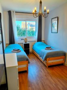 Katil atau katil-katil dalam bilik di Grand appartement 3 pièces, terrasse au sud et mer à 80m