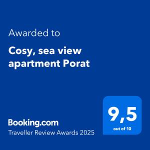 Fotografie z fotogalerie ubytování Cosy, sea view apartment Porat v destinaci Porat