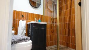 BrauncewellにあるHorse Ginのトイレ、洗面台、シャワー付きのバスルーム +15枚の写真