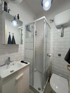 スカレアにあるCasa Nico and Vicoのシャワー、洗面台、トイレ付きのバスルーム +142枚の写真
